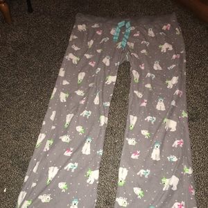 Soft grey polar bear pajama pants